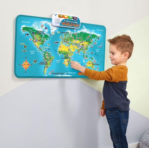 Mapa Mundial Leapfrog Juguete Interactivo Con Luces Y Sonido