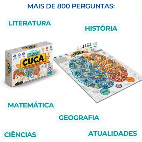 Super Cuca Jogo Tabuleiro Quiz 800+ Perguntas Toia 7+ Anos