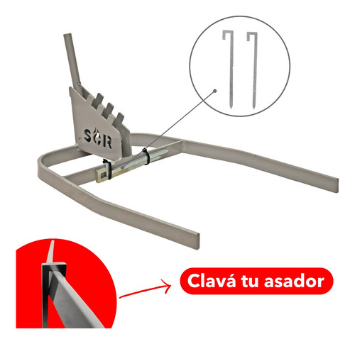 Asador Estaca Libro Emparrillado 60x40 Acero Inox 304 Sor