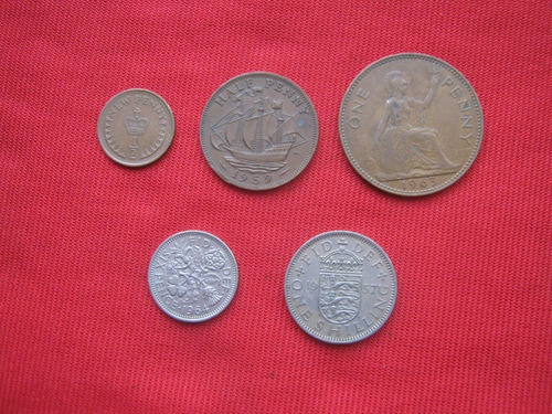 Gran Bretaña Lote De 5 Monedas Diferentes