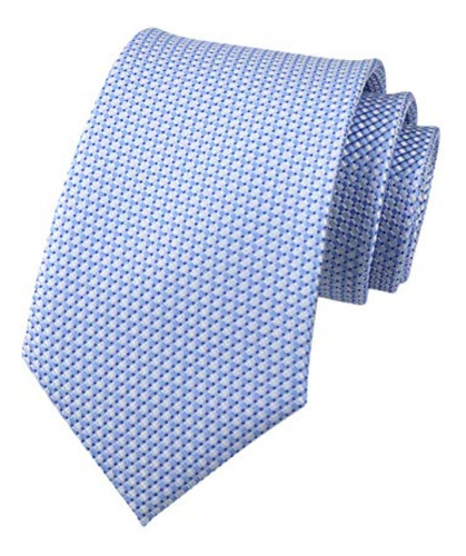 Corbata Para Hombre Elfeves Corbata De Seda Blanca Y Azul Cl