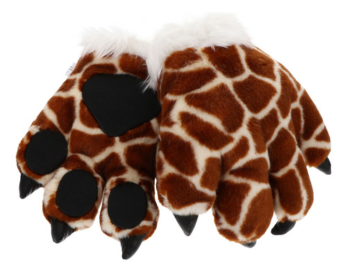 1 Par De Guantes De Felpa Con Forma De Garra Con Dibujos Ani