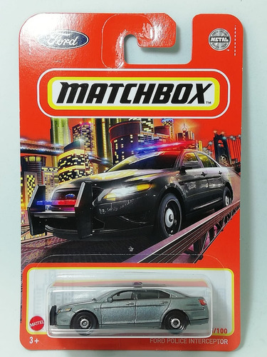 Matchbox Ford Police Interceptor Plateado Mbx