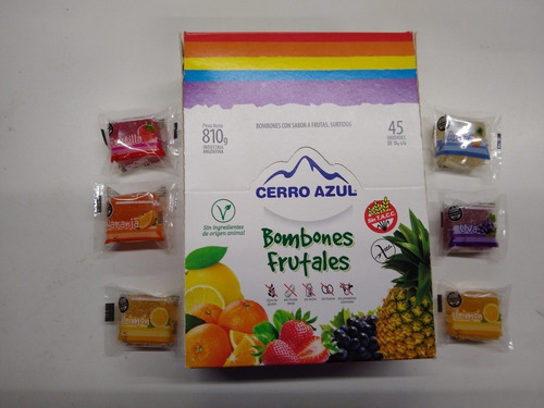 Bombones Frutales Surtidas Cerro Azul 45unidades 810g