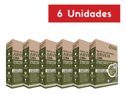 Pastas De Legumbres Wakas Gluten Free 6x250 Gms