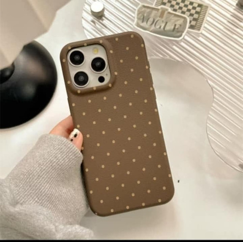 Funda Silicona Flexible Lunares Soft Tpu Para Iphone Marrón Iphone 15 Pro