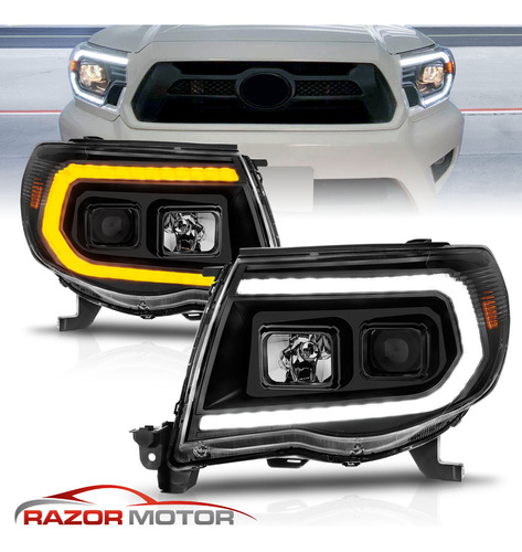 Par Faro Negro Led Drl Toyota Tacoma X-runner 2008 4.0l