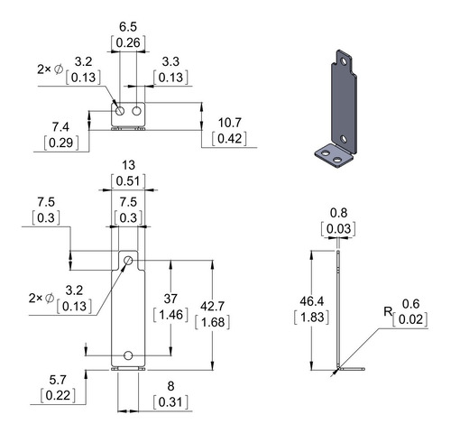 Par De Bracket De Montaje Para Sensor Sharp Gp2y0axxxx