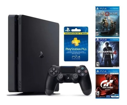 Playstation 4 1tb + Joystick + 3 Juegos + Plus *caja Sellada