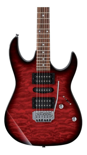 Imagen 3 de 4 de Guitarra eléctrica Ibanez RG GIO GRX70QA de álamo transparent red burst con diapasón de amaranto