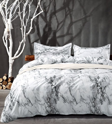 Âqueen Bedding Duvet Cover Set Mã¡rmol Blanco,  Piezas ...