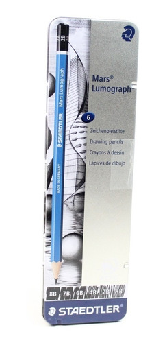 Lápis De Desenho Staedtler Lumograph Hb 2b 4b 6b 7b 8b