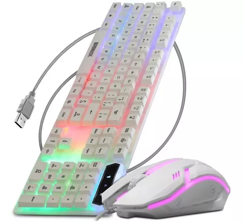 Kit Gamer Teclado Semi Mecânico + Mouse 1200dpi USB RGB Iluminado Jogo -  Loja Minha Giovanna