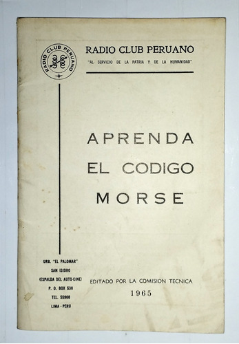 Aprenda El Código Morse Radio Club Peruano 1965.