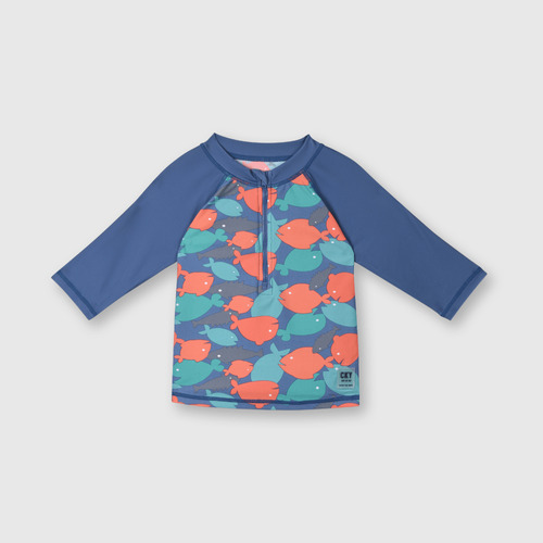 Polera De Niños Playa Azulino (3 A 36 Meses)