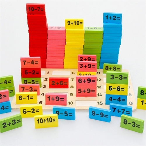 Juego Matemático Sumas Y Restas Domino Puzzles Montessori