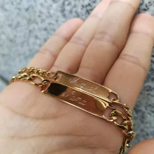 Ejercer Aplicar microscópico Esclavas Pulseras Pareja Acero Novios Esposos Brazalete