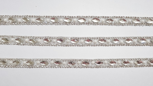 Galon Termoadhesivo Perlas Y Strass 50 Cm Diseño Exclusivo
