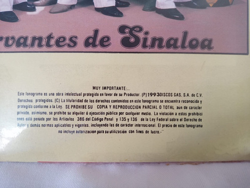 Lp Octavio Norzagaray Con Banda Gas 1993 Ranchera Lp Cerrado (Usado)