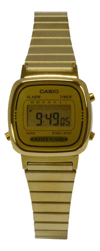 Reloj Casio La-670wg-9d Para Mujer Digital De Acero