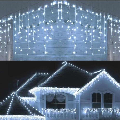 Luces de navidad y decorativas Deco Estrella China cortina 4m de largo 220V - blanco frío