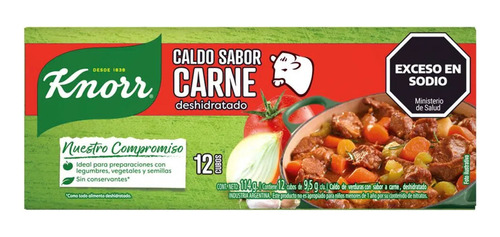 Caldos Knorr Sabor Carne Deshidratado (12 Cubos)