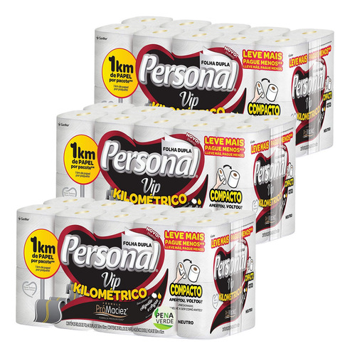 Personal Kit 3 papel higiênico folha dupla 50m 