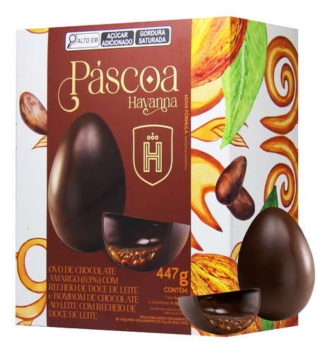 Ovo De Páscoa Havanna Com Chocolate Meio Amargo 300g