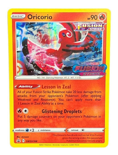 Oricorio Carta Pokemon Inglés 