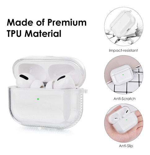 Case Traslucido Para AirPods De 3ra Gen, 4ta Gen, Pro 2