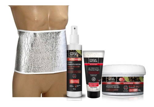 Kit Termoativo Pimenta Negra 300g Fluido Gel Dagua Natural