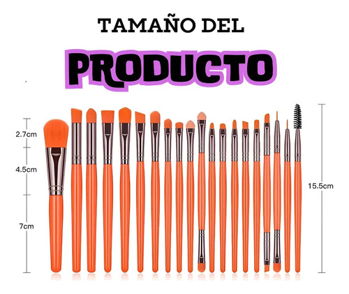 Brochas De Maquillaje Kit 20 Pzs Para Maquillaje Profesional Turquesa
