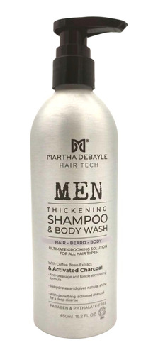 Shampoo Y Gel De Baño Cabello, Barba Y Cuerpo Martha Debayle