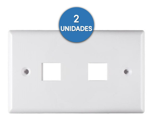 Tapa Faceplate 2 Puntos Rj45 Blanca Coupler Ctornillo 2 Unid