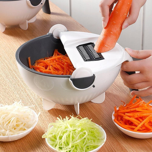 Imagen 6 de 8 de Rallador Cortador Y Colador De Verduras Multifuncional 9 En1