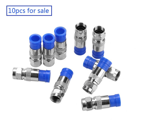 Adaptador De Conector De Compresión Coaxial Rg6 Macho 10