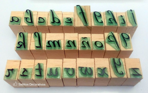 Imagen 6 de 7 de Abecedario Sellos De Goma Alfabeto Español M-1 Completo