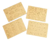Comprar 4 Rompecabezas Madera Encastre Juegos Didácticos Fibrofacil
