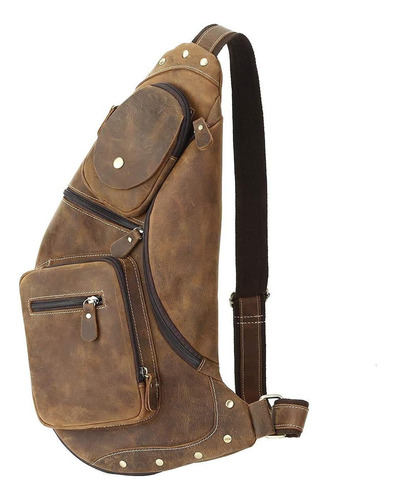 Leathario, Bolso Bandolera De Cuero Para Hombre, Bolso De Pe