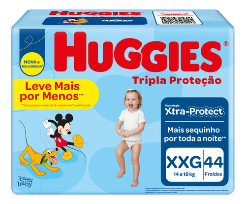 Fralda Descartável Huggies Disney Tripla Hiperzinha Xxg Tamanho Extra extra grande (XXG)