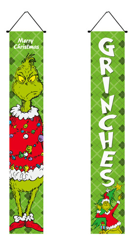 Banner De Feliz Navidad Para Decoración De Puerta De Grinch