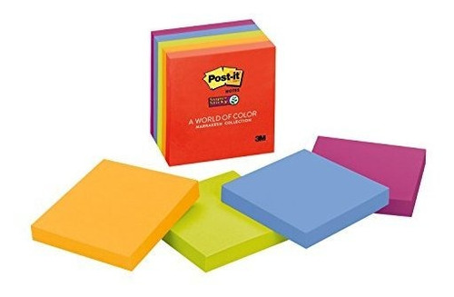 Post-it Super Sticky Notes, 3 In X 3 In, Colección Marrakesh