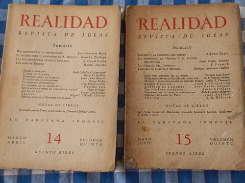 Revista Realidad/ De Ideas/ Fco Romero/ Números 14 Y 15