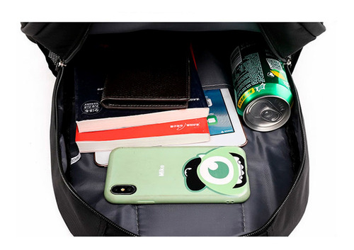 Imagen 3 de 5 de Mochila Urbana Notebook 30l Oxford 4 Cierres Negra Circuit