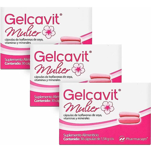 Gelcavit Mulier Isoflavonas C/30 Caps Pharmacaps - 3 Pack Sabor Sin Sabor