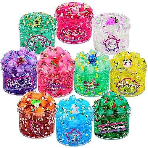 Clear Slime Kit 10 Pack Crystal Clear Slime Set Non Sti...