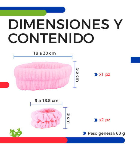 Kit Diadema Sin Moño De Pelo Y Muñequeras Slim Company Microfibra Para Skincare El Cuidado Facial Y Maquillaje Spa En Casa Color Rosa Claro