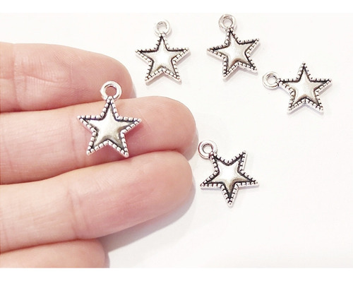 10 Dijes Estrella De Metal Accesorios Bijouterie Souvenirs 