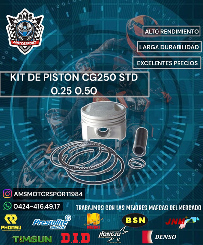 Kit De Piston Cg250 Std 0.25 0.50