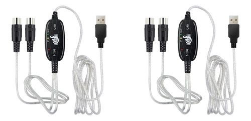 2 Convertidores De Cable Usb A Midi De 5 Pines, 2 En 1 A Sal